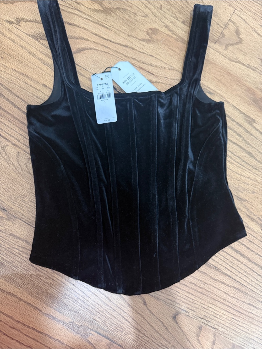 Express Black Velvet Square-Neck Camisole